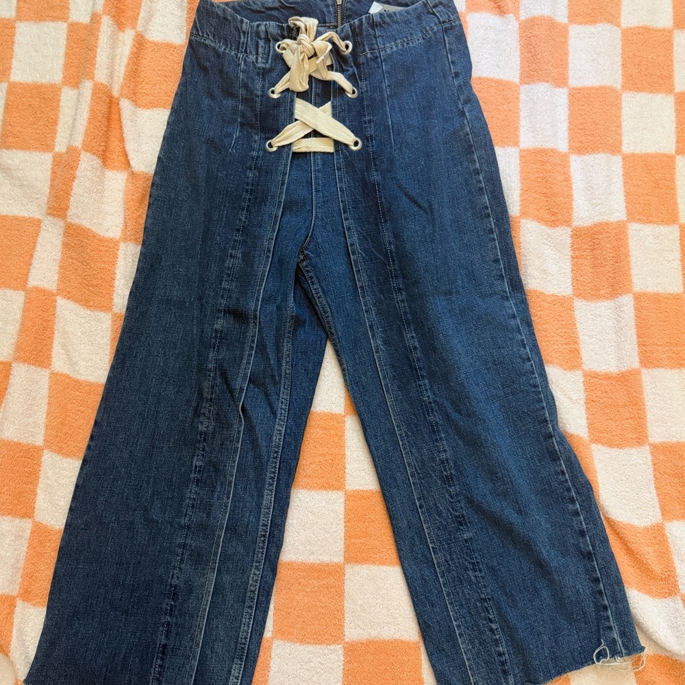 Topshop MOTO lace up denim jeans - Picture 9 of 9